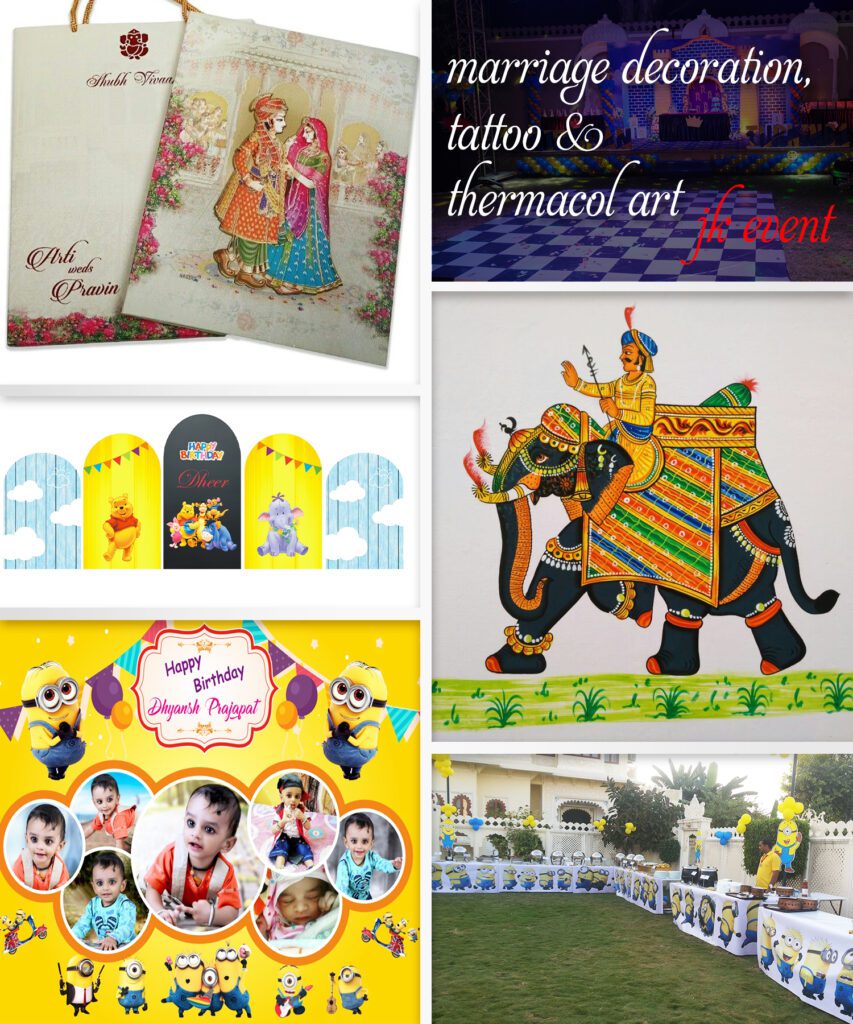 marriage decoration,Tattoo & Thermacol art in udaipur